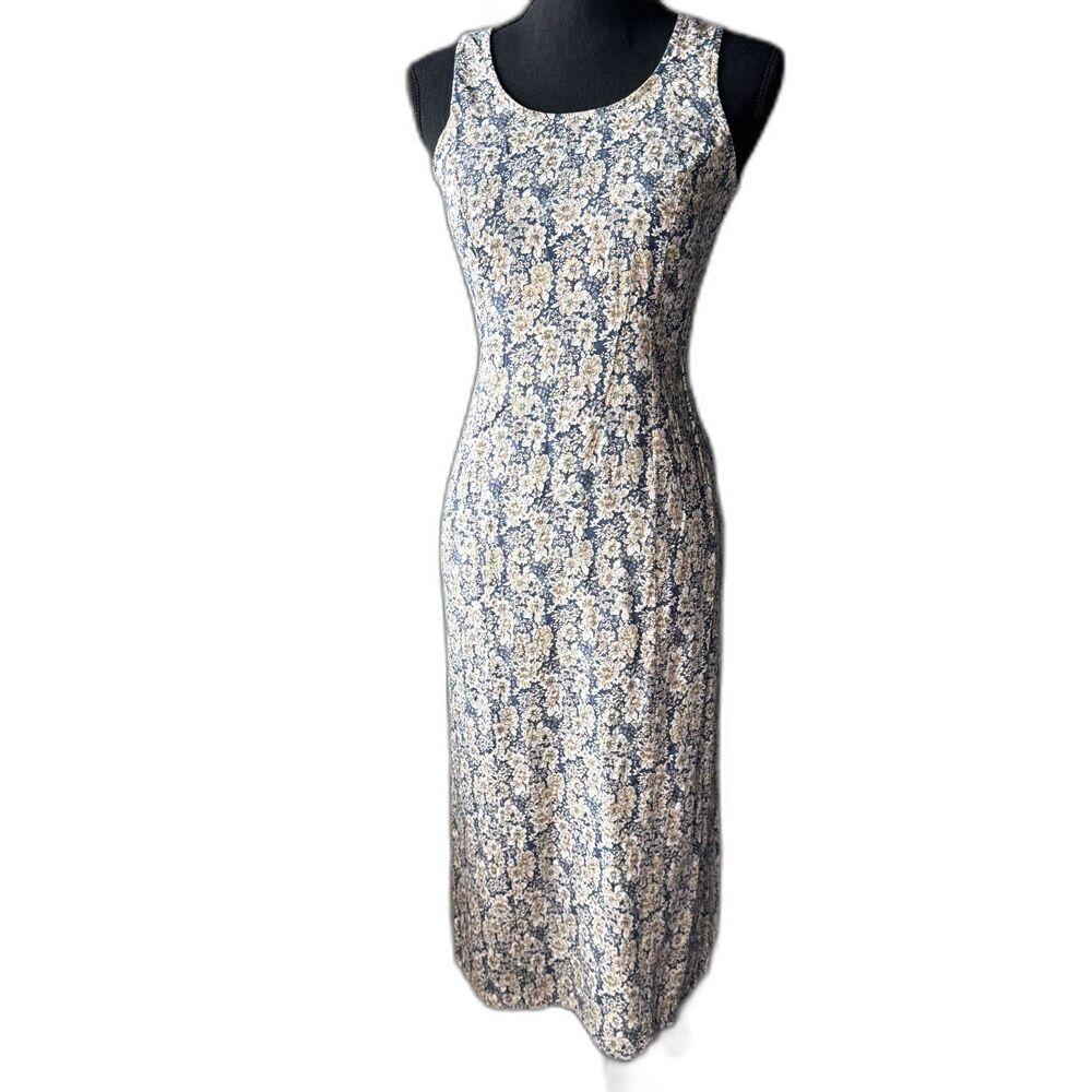 Size 10 Vintage 90's Caroline Wells floral print slip dress (10444)